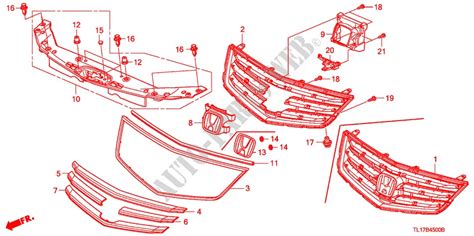 Front Grille For Honda Accord 2 4 S 4 Doors 5 Speed Automatic 2009 Honda Cars Genuine Spare