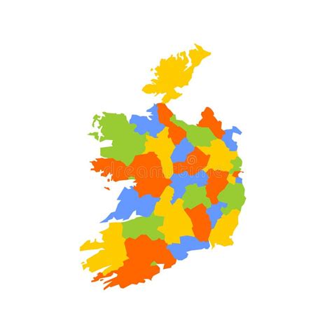 Mapa Político De Divisiones Administrativas De Irlanda Ilustración del