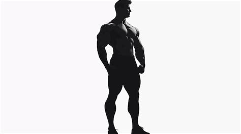 Vector De Silueta De Hombre Musculoso Aislado En Fondo Blanco Vector