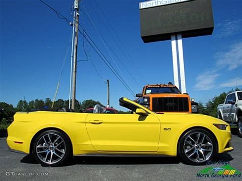 2017 Triple Yellow Ford Mustang Gt Premium Convertible 121245784 Photo 6 Car