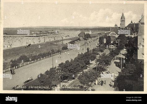 Winouj Cie Swinem Nde Pommern Strandpromenade Usage Worldwide Stock