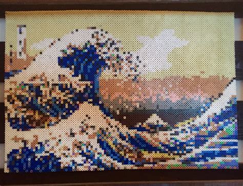 The Great Wave Of Kanaga By Katsushika Hokusai Perler Beads By Becky