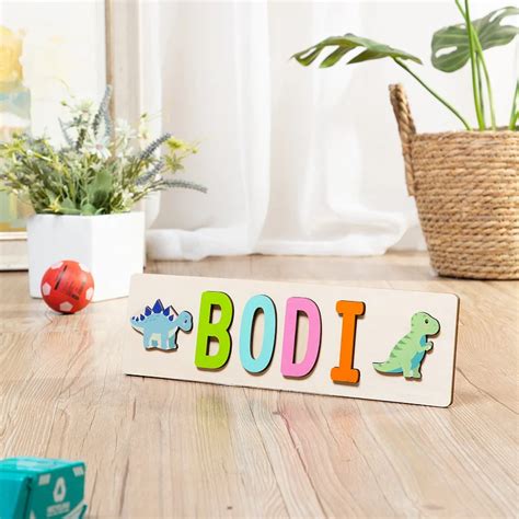 Puzzles bébé nom personnalisé Dinosaure Jouets d apprentissage précoce