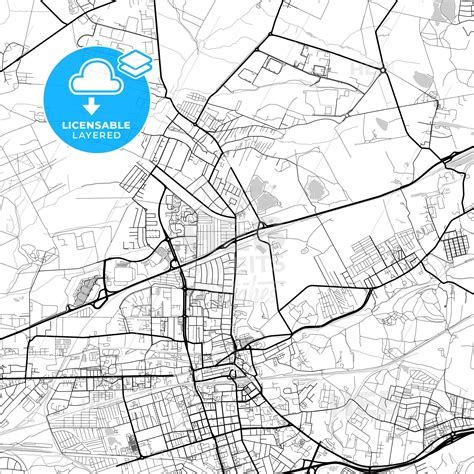 Layered PDF map of Zabrze, Silesian, Poland - HEBSTREITS