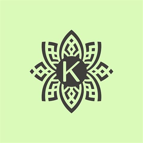 Premium Vector Initial Letter K Floral Ornamental Border Frame Logo