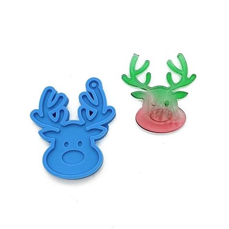 2Pcs Silicone Elk Molds Wall Mounted Christmas Deer Mold DIY Ornaments