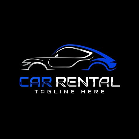 Modern Car Rental Logo Template Racing Car Silhouette Simple Line Car