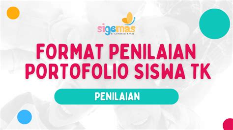 Format Penilaian Portofolio Siswa PAUD TK Kurikulum Merdeka