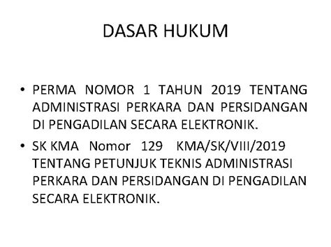 Administrasi Perkara Dan Persidangan Di Pengadilan Secara Elektronik