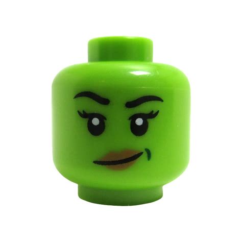 LEGO Lime She Hulk Minifigure Head Recessed Solid Stud 3274 104120