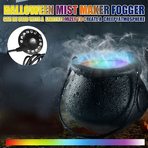 Weloille Halloween Mist Maker Fogger Black Witch Cauldron Fog Maker