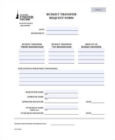 Free Sample Budget Request Forms In Pdf Ms Word Excel