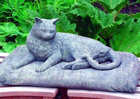 Resting Cat Stone Ornament Garden Statue Shop