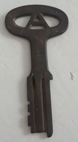 Vintage Folger Adam Co Jailprisonguard Brass Key Joliet Illinois