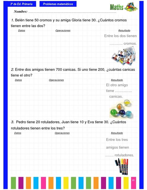 Problemas Matematicos Para Grado Primaria Mednifico