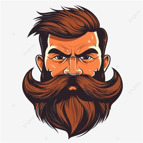 Beard Clipart Cartoon Man With A Mustache And Beard Vector Man Clipart