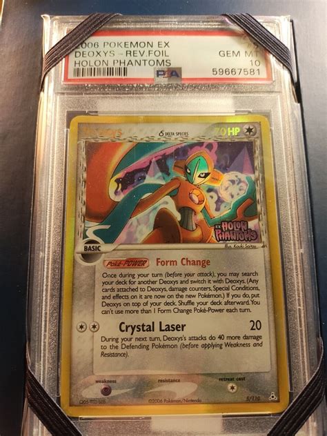 Psa Pokemon Reverse Holo Deoxys Rare Ex Holon Phantoms Ebay