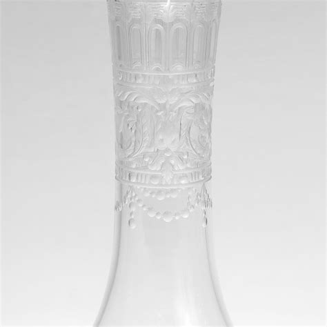 Set Of 4 Antique Stourbridge Etched And Engraved Glass Decanters With Stoppers At 1stdibs