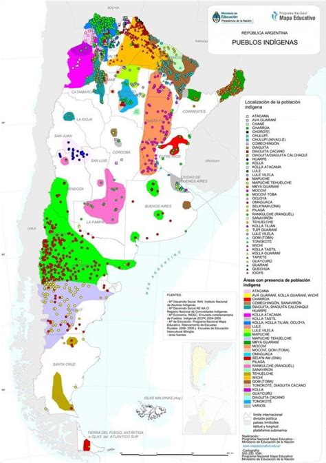 Mapa De Pueblos IndÍgenas Del Actual Territorio Argentino Pueblo Indígena Mapas Educativos