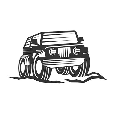 Offroad Jeep Logo Symbol Illustration Markenidentit T Premium Vektor