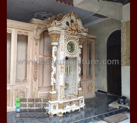 Stock Lemari Jam Hias Model Ukir Jepara Bawu Furniture