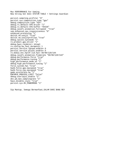 Max Performance For Gaming Pdf