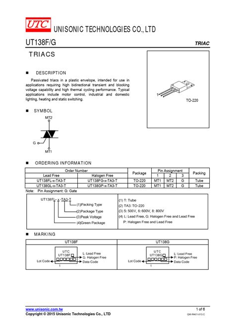 Ut F Datasheet Utc