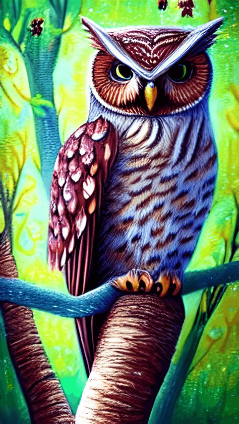 Gods Beautiful Creations Paintings Of Forest Animals Wise Owl