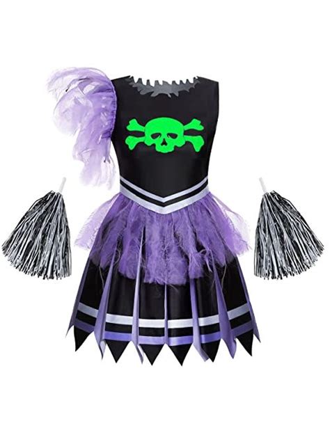 Buy Colorful House Zombie Cheerleader Costume Halloweenskeleton Glow