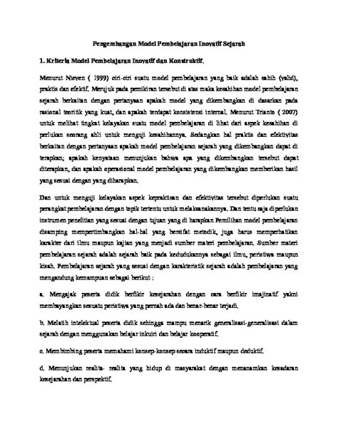 Pengembangan Model Pembelajaran Sejarah Pdfcoffee