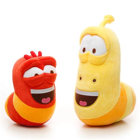 Super Cute Larva Plush Toy Yellow Red Pink Funny Bug Cartoon Larva Toy