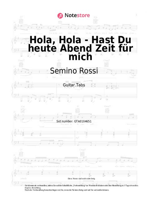 Hola Hola Hast Du Heute Abend Zeit F R Mich Semino Rossi Chords