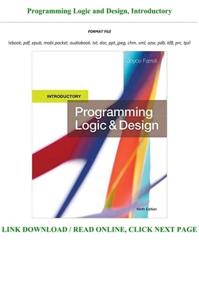 BEST PDF Programming Logic And Design Introductory Full Books