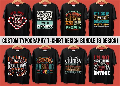 Custom Typography T Shirt Design Bundle Graphic By Adhort · Creative