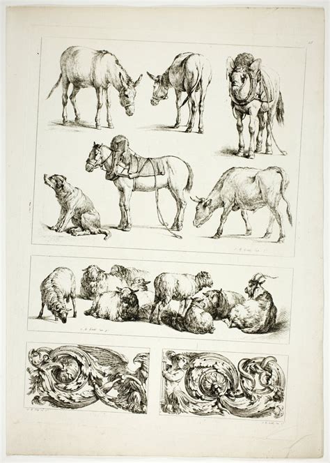 Planche Quinze De 38 De Oeuvres De J B Huet Estampe D Art