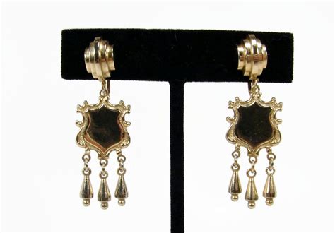 Victorian Revival Dangle Earrings Screw Back Earrings Gold Etsy Vintage Jewelry Screw Back