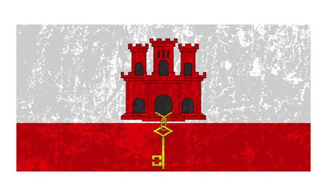 Gibraltar grunge flag, official colors and proportion. Vector ...