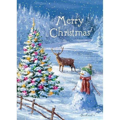 Lpg Greetings Count Snowman And Deer Christmas Card Blain