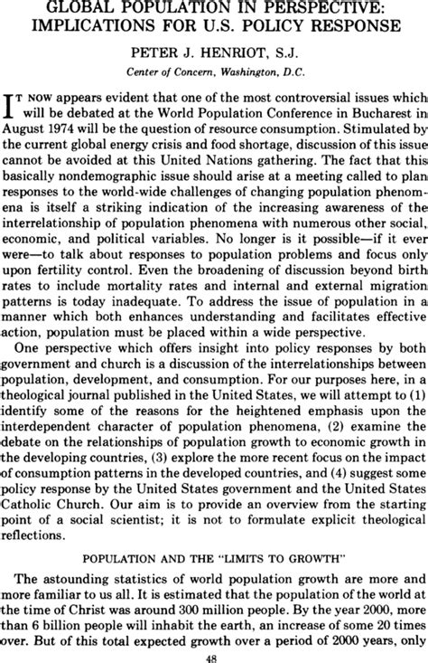 Global Population In Perspective Implications For U S Policy Response