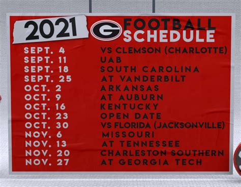 Georgia Football Schedule 2022