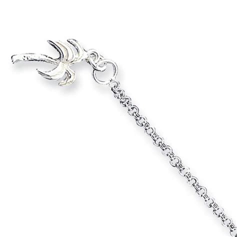 Sterling Silver Anklet with Bells- fits 9 - 10 inch ankles - CE115PAA1B3