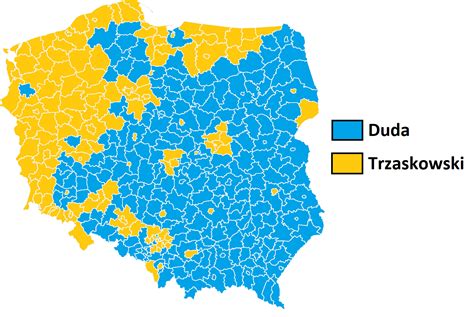 Polish presidential election 2020 results per powiat (district) : r/europe