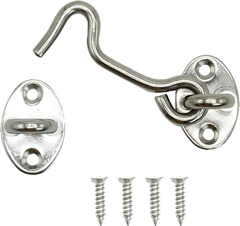 4 Inch Hook And Eye Latchblack Cabin Hookstainless Steel Gate Hook Lockbarn Door Swivel