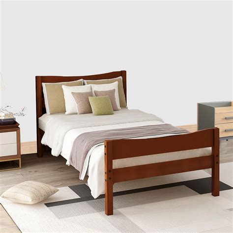 Twin Platform Bed Frame Walnut Twin Bed Frame With Headboard And