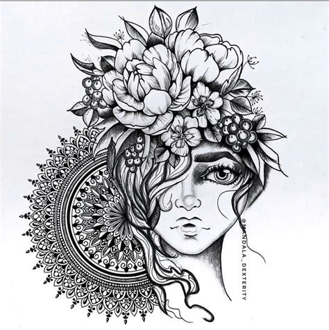 Simple girl mandala | Mandala drawing, Beautiful tattoos, Mandala