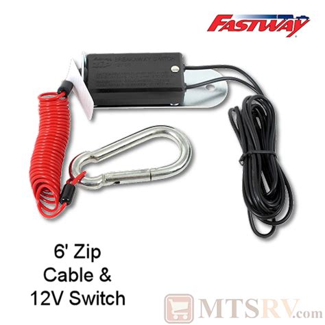 Fastway Zip Coiled Trailer Breakaway Cable W Carabiner And V Dc