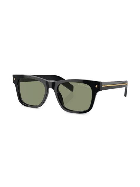 Prada Eyewear Logo Engraved Square Frame Sunglasses Farfetch