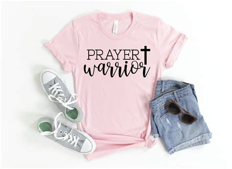 Prayer Warrior Shirt Christian Apparel Christian Tees Christian T Shirts Religious Clothing