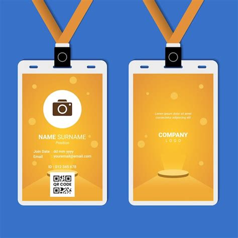 Premium Vector Two Id Cards With A Camera On Them