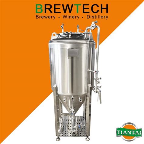 100L 304 Stainless Steel Conical Fermenter With Cooling Jacket For Beer